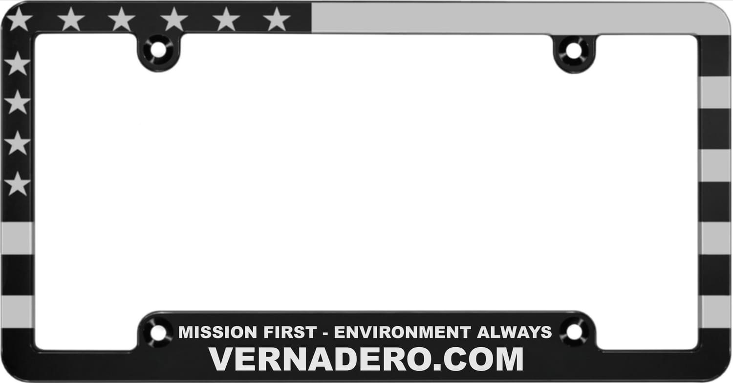 VERNADERO.COM - CNC Machined Patriotic License Plate Frame